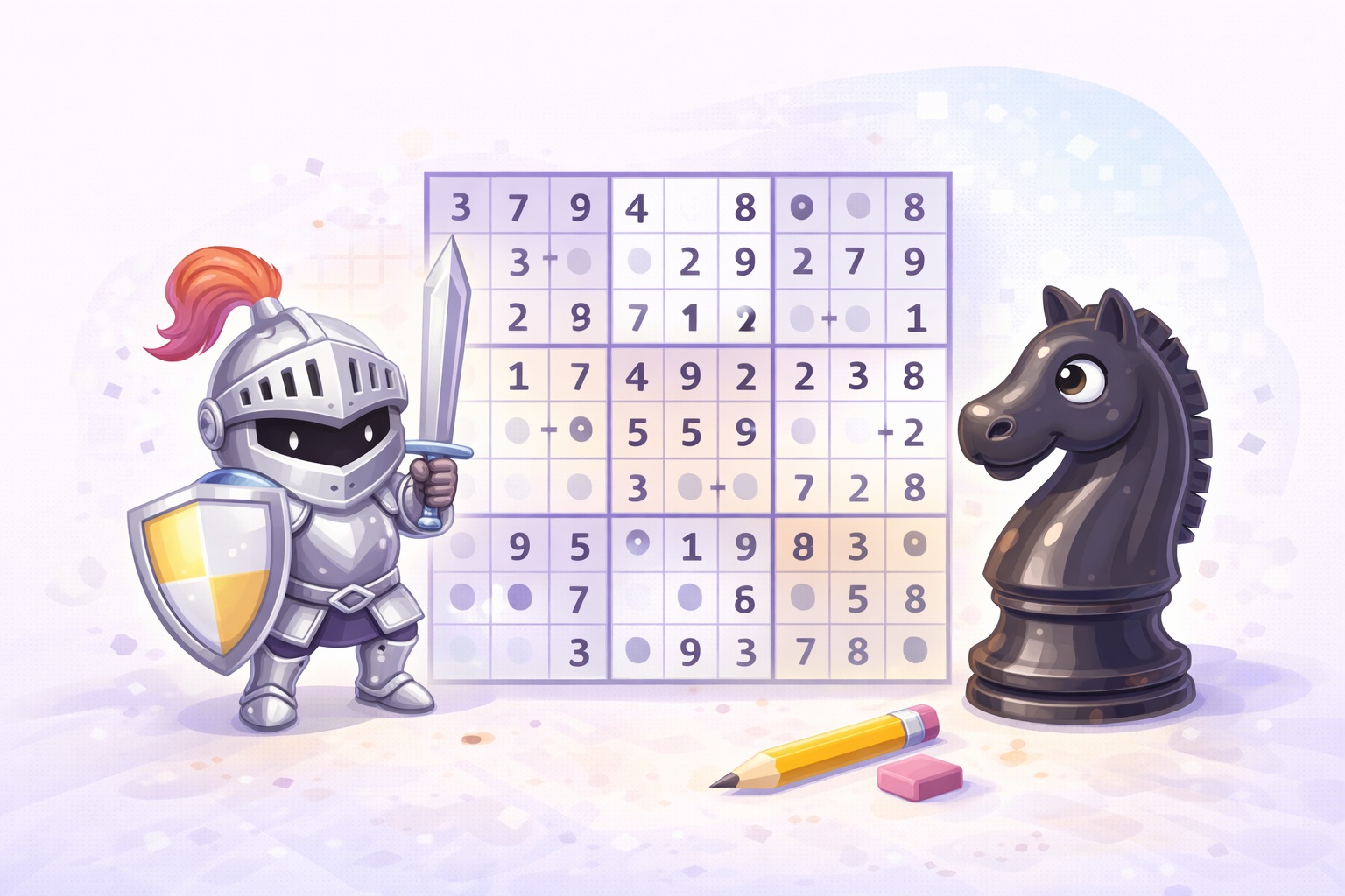 Anti-Knight Sudoku grid with chess knight constraint