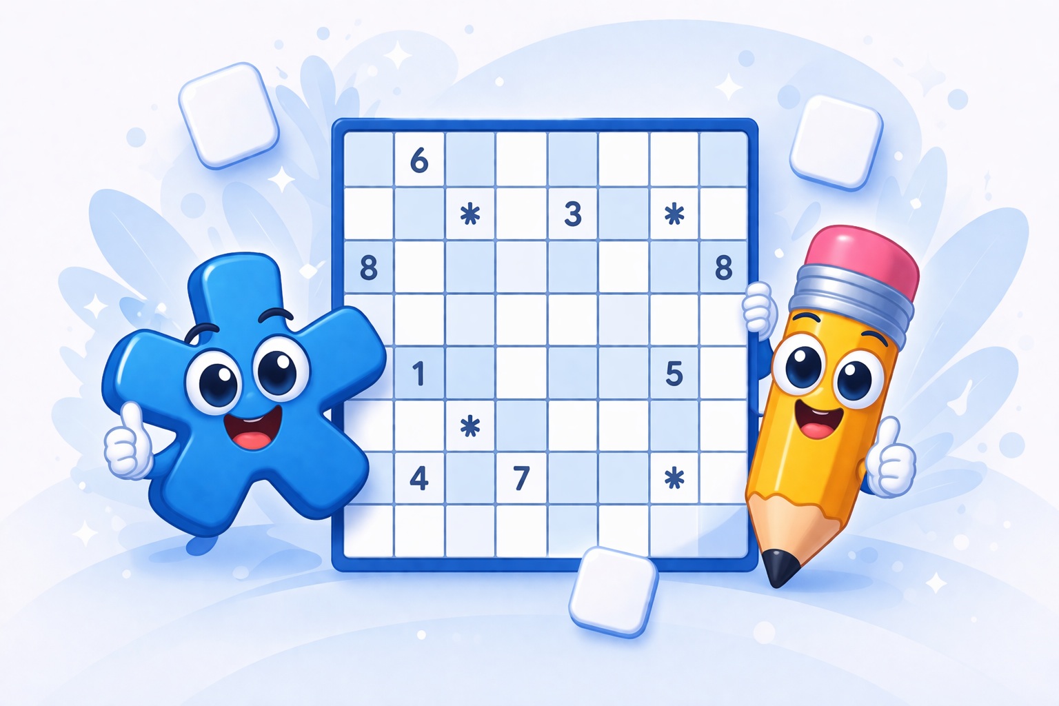 Asterisk Sudoku grid with star-shaped shaded region