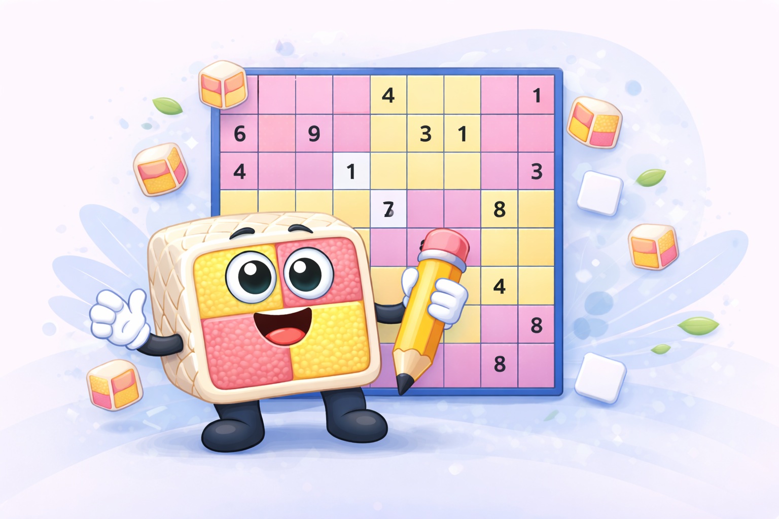 Battenburg Sudoku grid with checkerboard parity markers