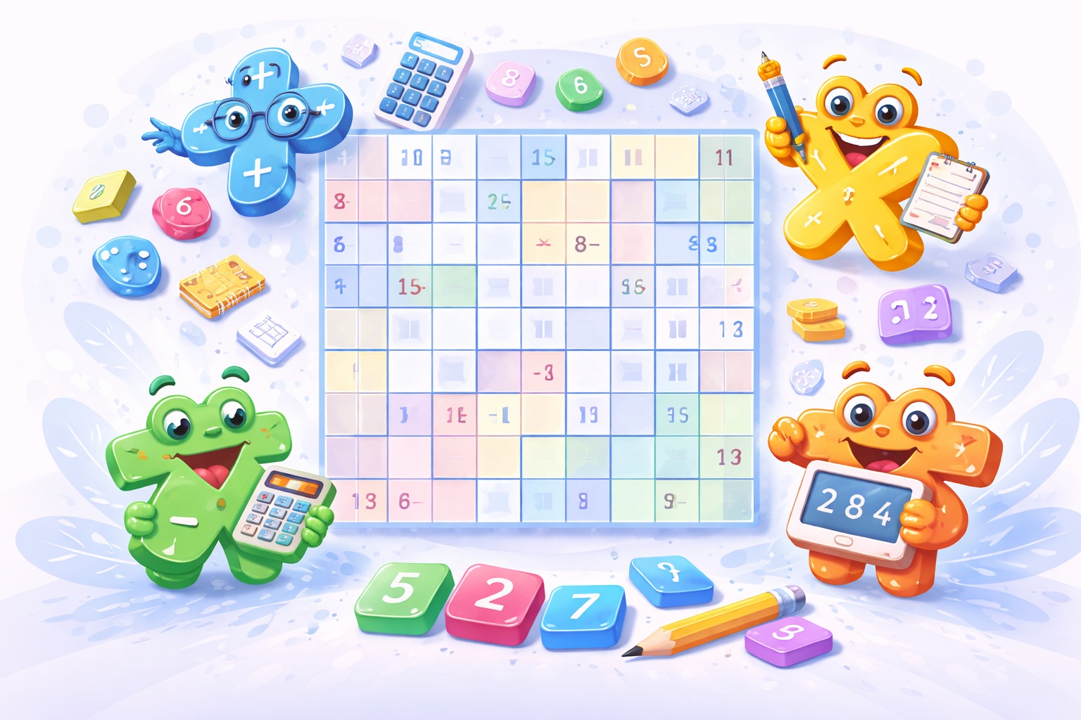 Calcudoku grid with coloured arithmetic cages