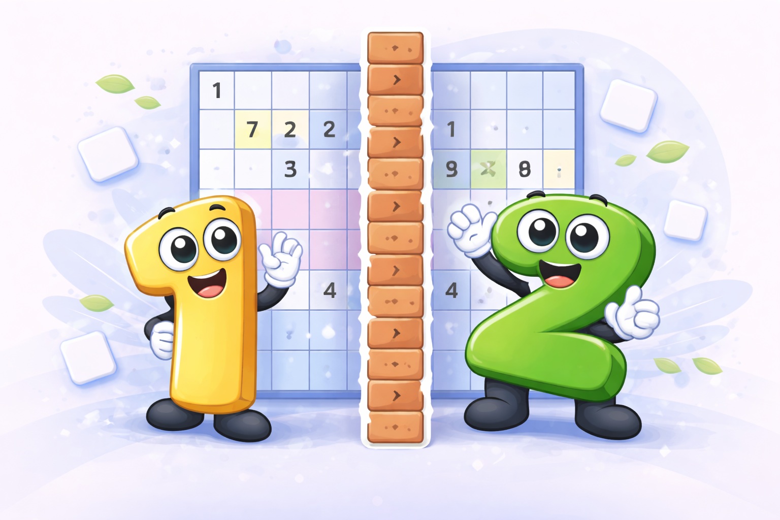 Consecutive Sudoku grid with orange neighbour markers