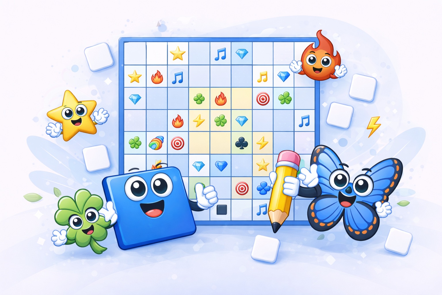 Emoji Sudoku grid filled with colourful emojis instead of numbers