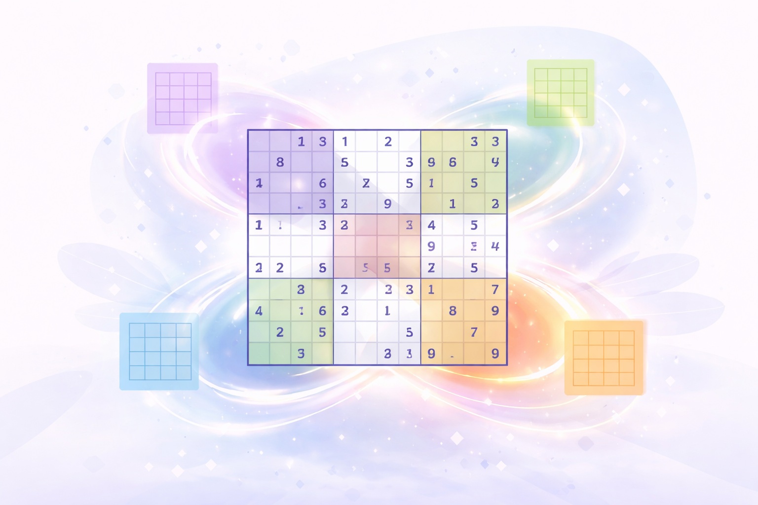 Hyper Sudoku grid with four shaded window regions