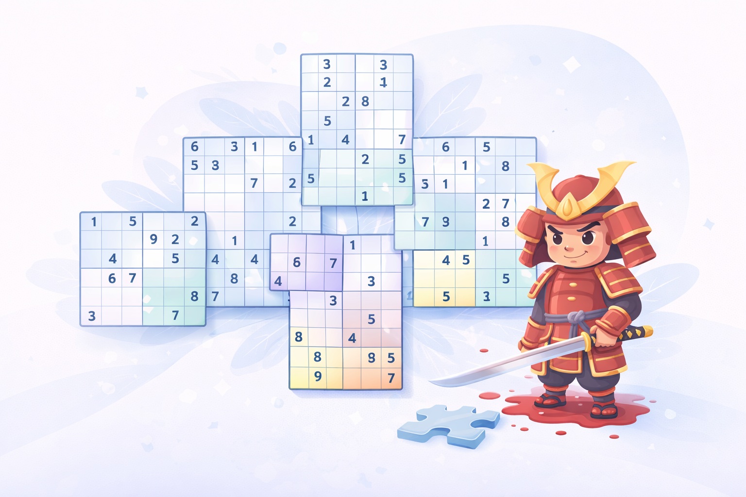 Samurai Sudoku grid with five overlapping puzzles