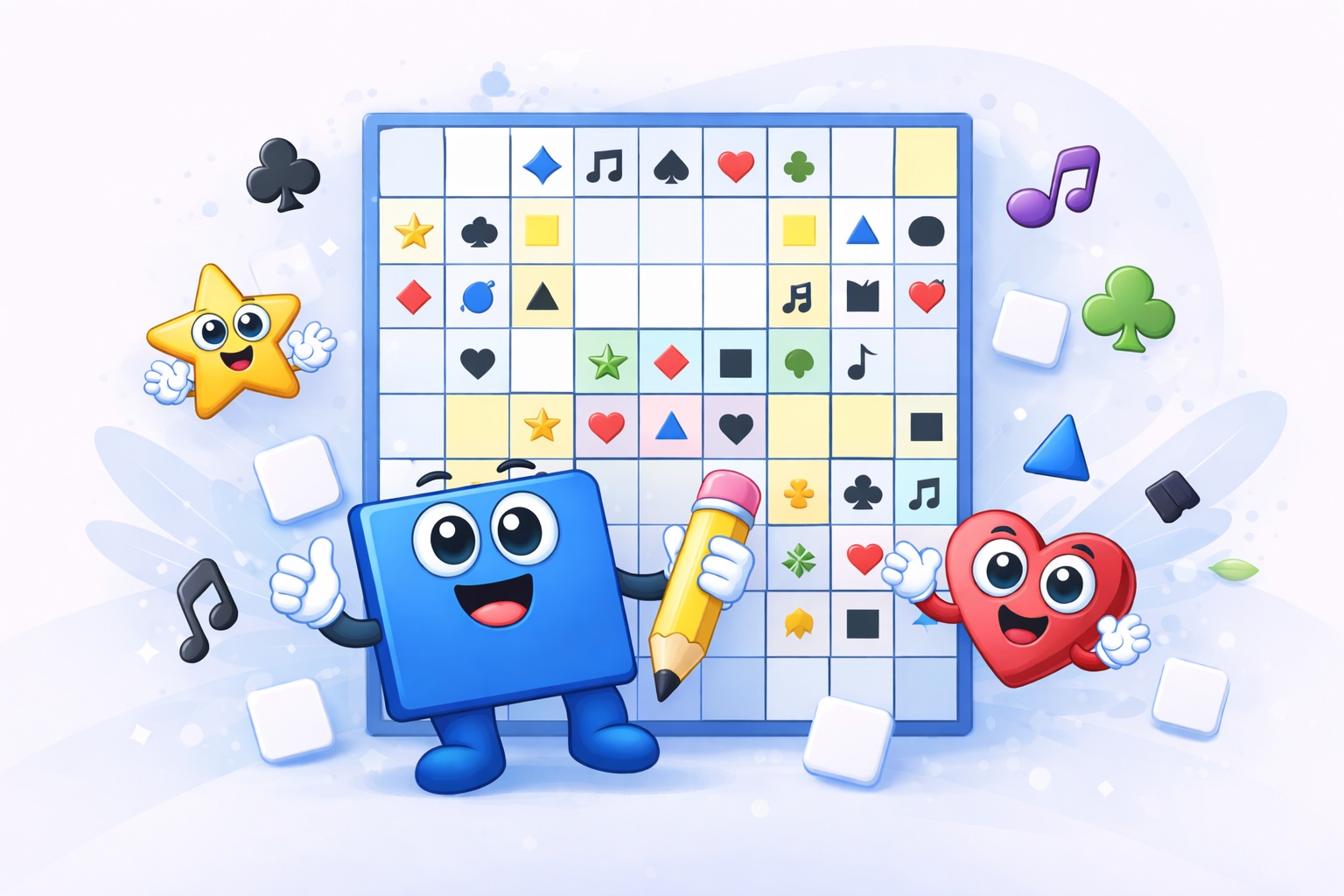 Symbol Sudoku grid filled with shapes instead of numbers