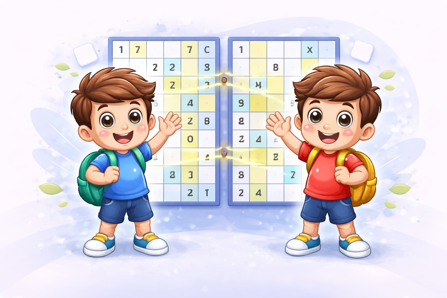 Twin Sudoku grid with two overlapping 9×9 grids sharing a 3×3 box